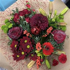 Christmas Florist Choice Festive Handtied